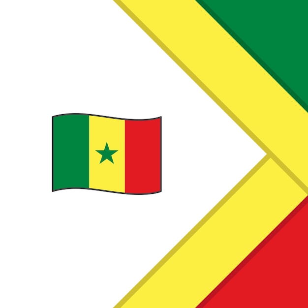 Plantilla de diseño de fondo abstracto de bandera de senegal banner del día de la independencia de senegal publicación en redes sociales dibujos animados de senegal