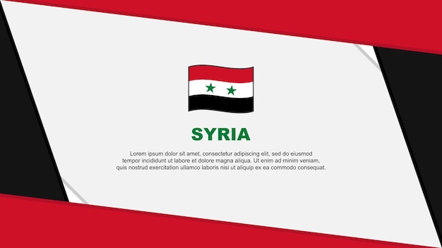 Plantilla de diseño de fondo abstracto de bandera de Siria Día de la independencia de Siria Banner Ilustración vectorial de dibujos animados Día de la independencia de Siria