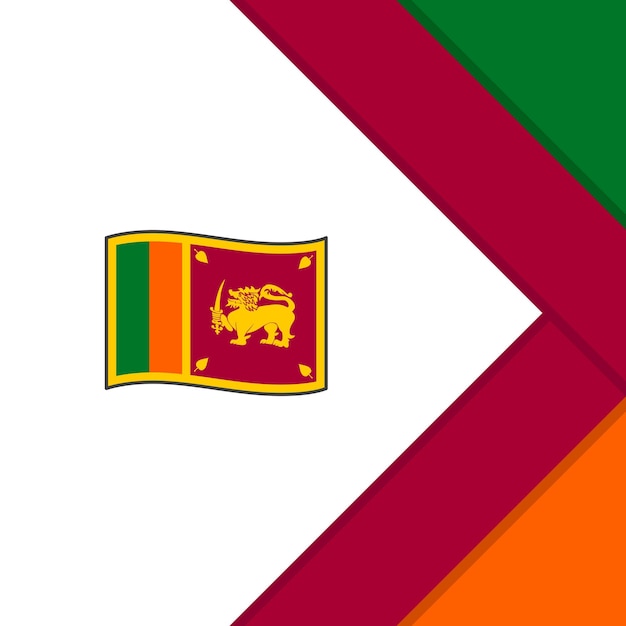 Plantilla de diseño de fondo abstracto de bandera de Sri Lanka Banner del día de la independencia de Sri Lanka Publicación en redes sociales Plantilla de Sri Lanka