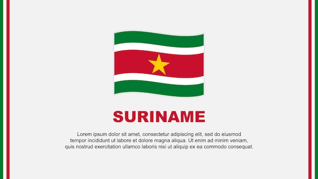 Plantilla de diseño de fondo abstracto de la bandera de Surinam Bandera del día de la independencia de Surinam Ilustración vectorial de redes sociales Dibujos animados de Surinam