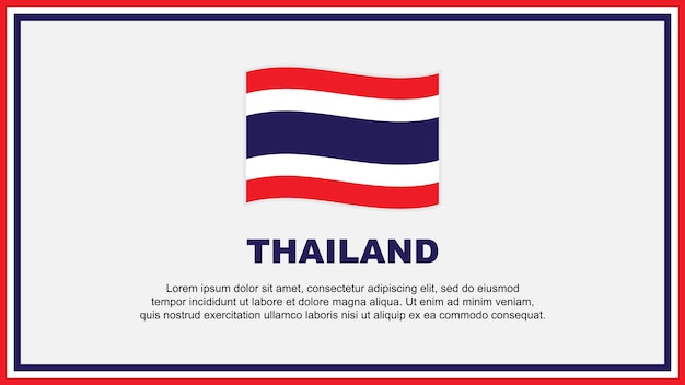 Plantilla de diseño de fondo abstracto de bandera de Tailandia Bandera del día de la independencia de Tailandia Ilustración de vector de redes sociales Bandera de Tailandia