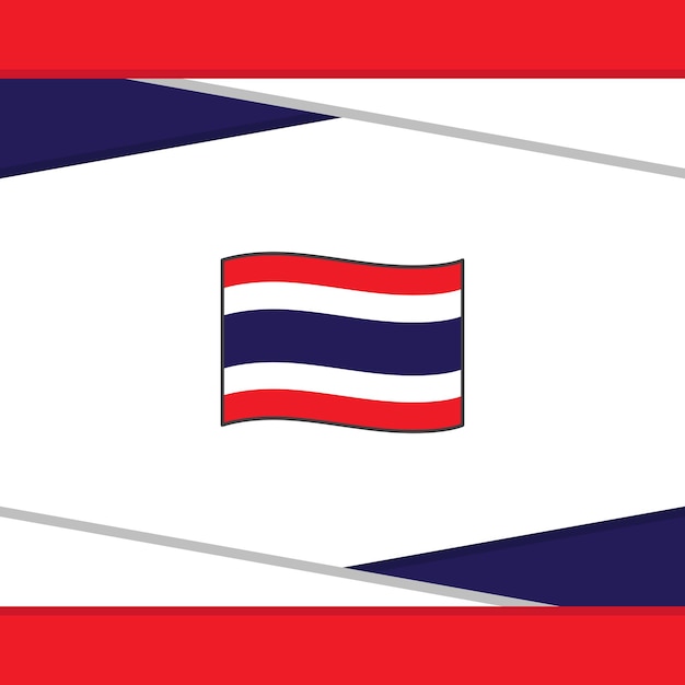 Plantilla de diseño de fondo abstracto de bandera de Tailandia Bandera del día de la independencia de Tailandia Publicación en redes sociales Vector de Tailandia