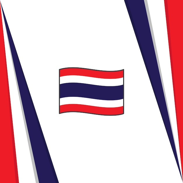Plantilla de diseño de fondo abstracto de bandera de Tailandia Banner del día de la independencia de Tailandia Publicación en redes sociales Bandera de Tailandia