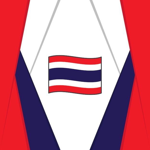 Plantilla de diseño de fondo abstracto de bandera de Tailandia Banner del día de la independencia de Tailandia Publicación en redes sociales Fondo de Tailandia