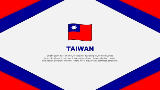 Plantilla de diseño de fondo abstracto de la bandera de Taiwán Bandera del día de la independencia de Taiwán Ilustración vectorial de dibujos animados Plantilla de Taiwán