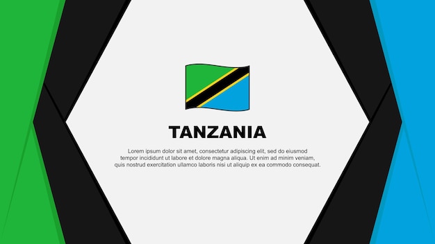 Plantilla de diseño de fondo abstracto de bandera de Tanzania Bandera del día de la independencia de Tanzania Ilustración vectorial de dibujos animados Fondo de Tanzania