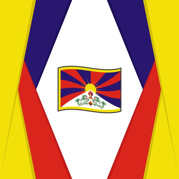 Vector plantilla de diseño de fondo abstracto de la bandera del tíbet bandera del día de la independencia del tíbet publicación en las redes sociales fondo del tíbet