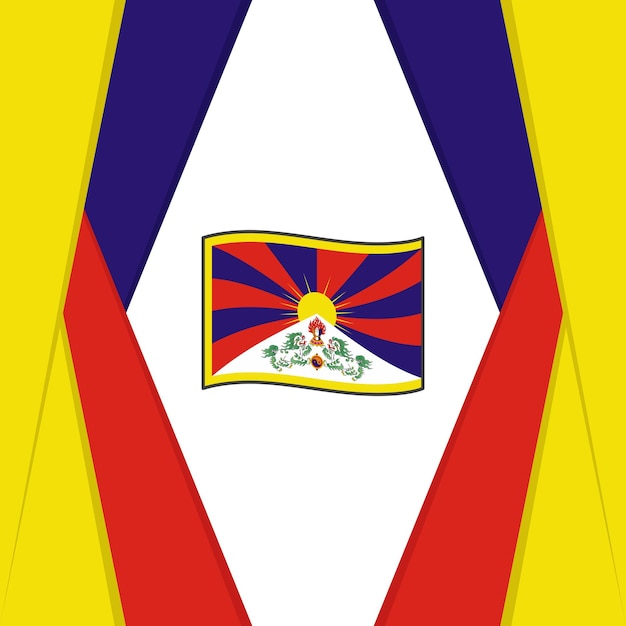 Plantilla de diseño de fondo abstracto de la bandera del Tíbet Bandera del Día de la Independencia del Tíbet Publicación en las redes sociales Fondo del Tíbet