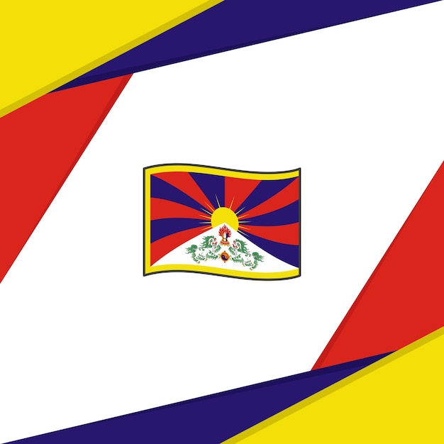Plantilla de diseño de fondo abstracto de la bandera del Tíbet Bandera del Día de la Independencia del Tíbet Publicación en las redes sociales del Tíbet