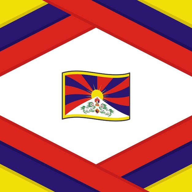 Plantilla de diseño de fondo abstracto de la bandera del Tíbet Banner del Día de la Independencia del Tíbet Plantilla de publicaciones en las redes sociales del Tíbet