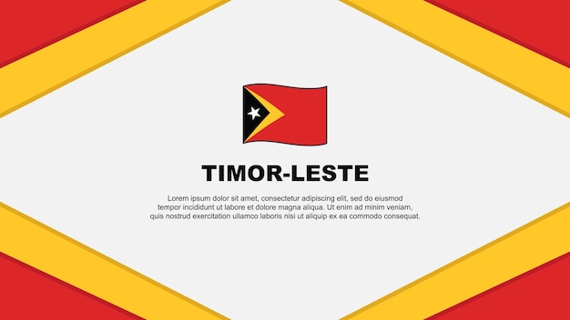 Plantilla de diseño de fondo abstracto de la bandera de Timor Leste Bandera del Día de la Independencia de Timor Leste Ilustración vectorial de dibujos animados Plantilla de Timor Leste