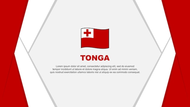 Plantilla de diseño de fondo abstracto de la bandera de Tonga Bandera del Día de la Independencia de Tonga Ilustración vectorial de dibujos animados Fondo de Tonga