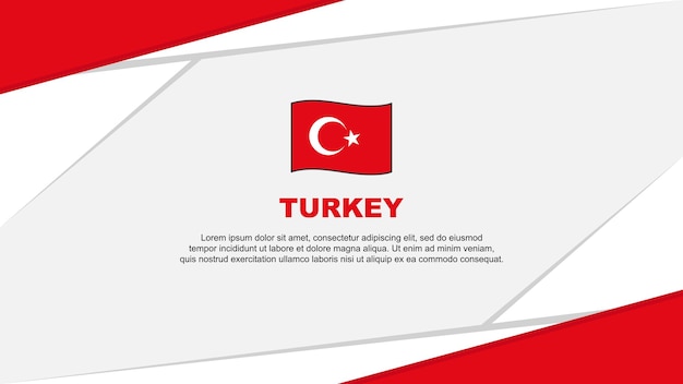 Plantilla de diseño de fondo abstracto de bandera de Turquía Bandera del día de la independencia de Turquía Ilustración vectorial de dibujos animados Fondo de Turquía