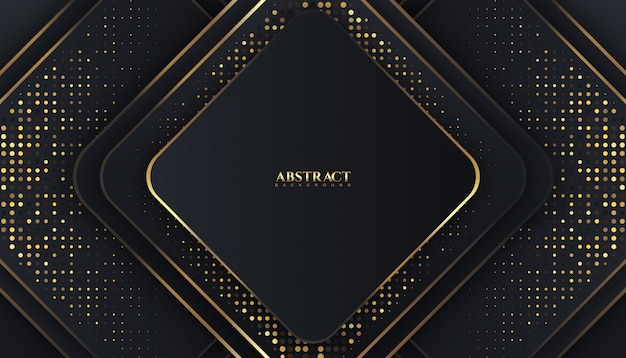 Plantilla de diseño de fondo abstracto de color oscuro y dorado de lujo. Elegante, Real, Ilustración