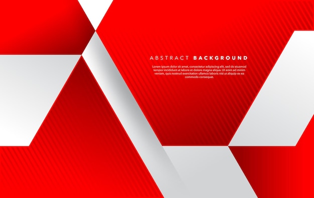 plantilla de diseño de fondo abstracto rojo y blanco moderno