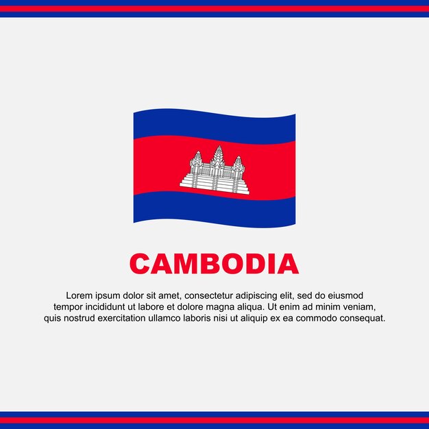 Plantilla de diseño de fondo de bandera de Camboya Banner del día de la independencia de Camboya Publicación en redes sociales Diseño de Camboya