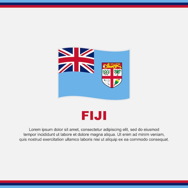 Plantilla de diseño de fondo de bandera de Fiyi Banner del día de la independencia de Fiyi Publicación en redes sociales Diseño de Fiyi