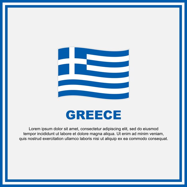 Plantilla de diseño de fondo de bandera de Grecia Banner del día de la independencia de Grecia Publicación en redes sociales Banner de Grecia