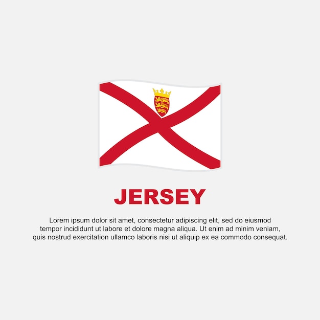 Plantilla de diseño de fondo de bandera de Jersey. Publicación en redes sociales del banner del Día de la Independencia de Jersey. Fondo de Jersey