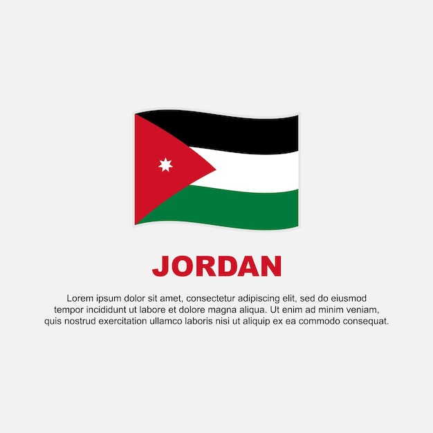 Plantilla de diseño de fondo de bandera de Jordania Banner del día de la independencia de Jordania Publicación en redes sociales Fondo de Jordania