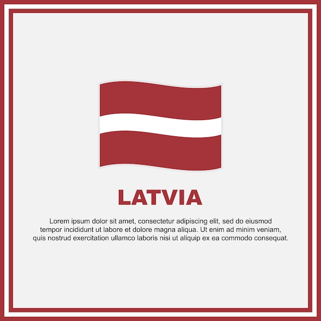 Plantilla de diseño de fondo de bandera de Letonia Banner del Día de la Independencia de Letonia Publicación en redes sociales Banner de Letonia