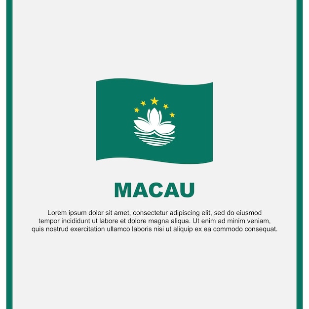 Plantilla de diseño de fondo de bandera de Macao Banner del día de la independencia de Macao Publicación en redes sociales Dibujos animados de Macao
