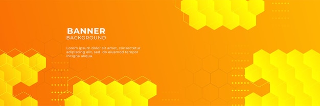 Plantilla de diseño de fondo de banner abstracto naranja y amarillo degradado moderno