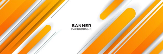 Plantilla de diseño de fondo de banner abstracto naranja y amarillo degradado moderno