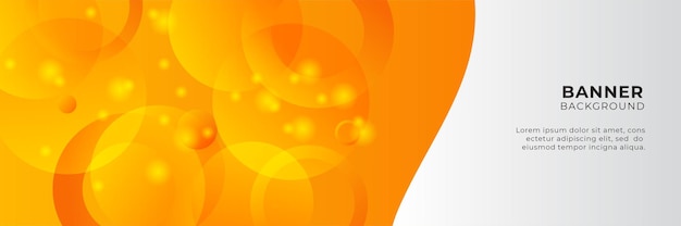 Plantilla de diseño de fondo de banner abstracto naranja y amarillo degradado moderno