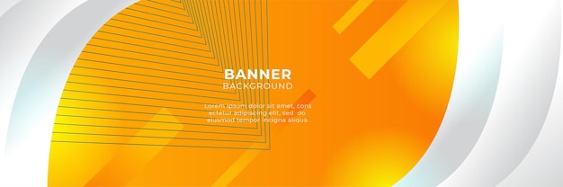 Plantilla de diseño de fondo de banner abstracto naranja y amarillo degradado moderno