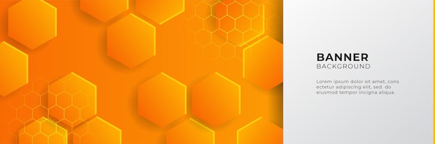 Plantilla de diseño de fondo de banner abstracto naranja y amarillo degradado moderno
