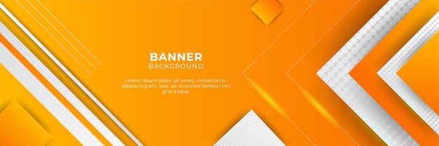 Plantilla de diseño de fondo de banner abstracto naranja y amarillo degradado moderno