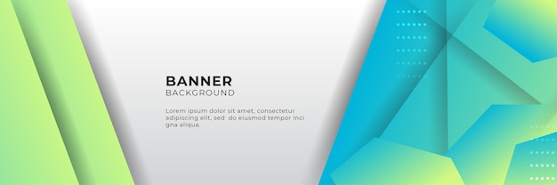Plantilla de diseño de fondo de banner de tecnología digital azul con color amarillo verde azul degradado.