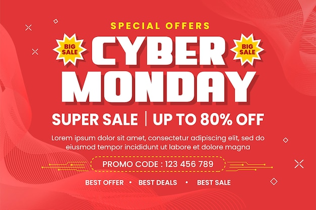 La plantilla de diseño de fondo de Cyber Monday es fácil de personalizar