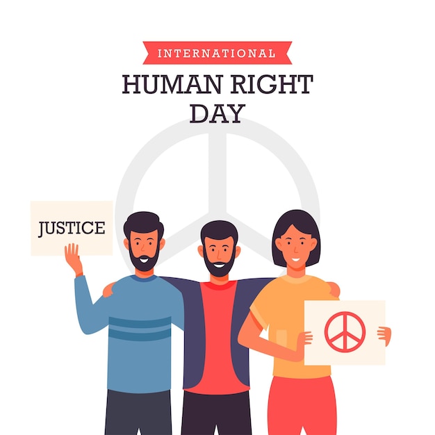 Vector plantilla de diseño de fondo del día internacional de los derechos humanos