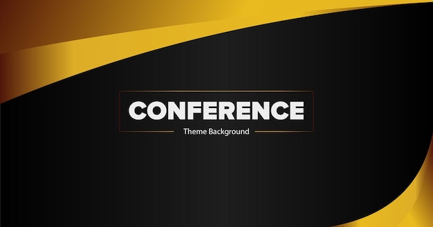 Plantilla de diseño de fondo dorado de tema de conferencia