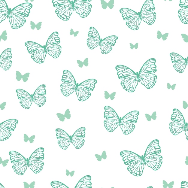 plantilla de diseño de fondo con estampado de silueta de mariposa