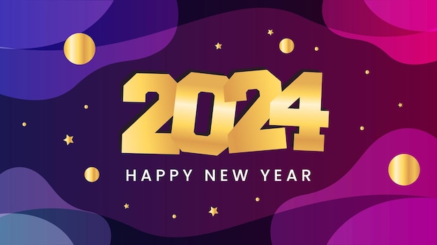 Plantilla de diseño de fondo de feliz año nuevo 2024