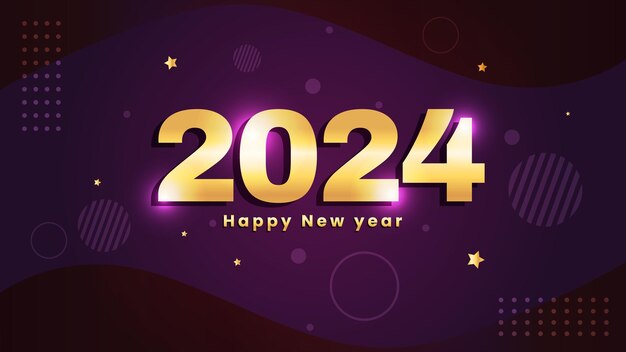 Plantilla de diseño de fondo de feliz año nuevo 2024