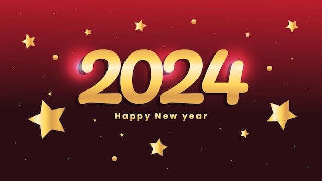 Plantilla de diseño de fondo de feliz año nuevo 2024