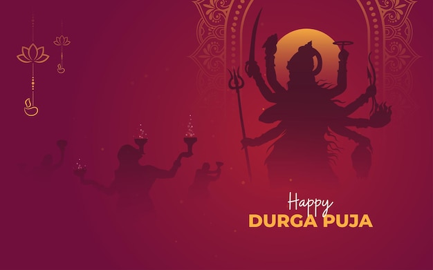 Plantilla de diseño de fondo del festival Happy Durga Puja