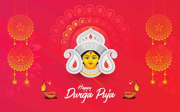 Plantilla de diseño de fondo del festival Happy Durga Puja
