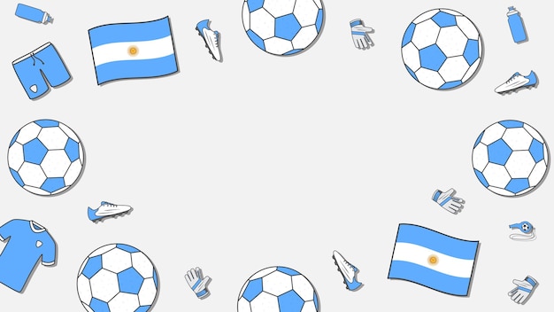 Vector plantilla de diseño de fondo de fútbol torneo de ilustración vectorial de dibujos animados de fútbol en argentina