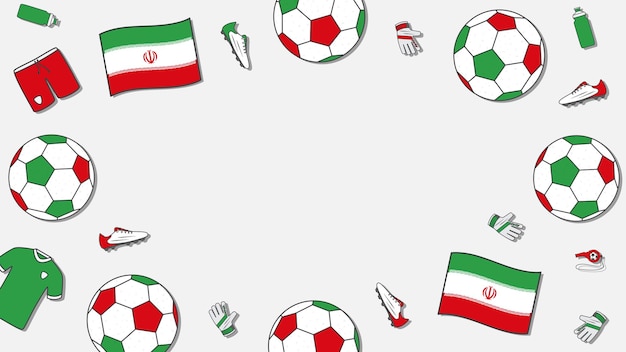 Plantilla de diseño de fondo de fútbol Torneo de ilustración vectorial de dibujos animados de fútbol en Irán