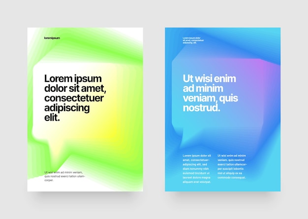 plantilla de diseño con fondo de gradiente fluido para cartel de volante o bandera y producto de papel