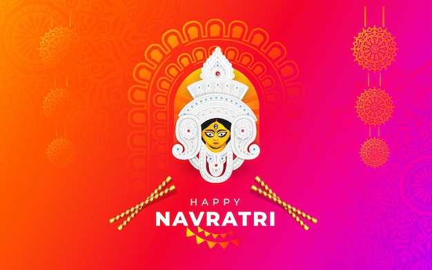 Plantilla de diseño de fondo de happy navratri del festival indio