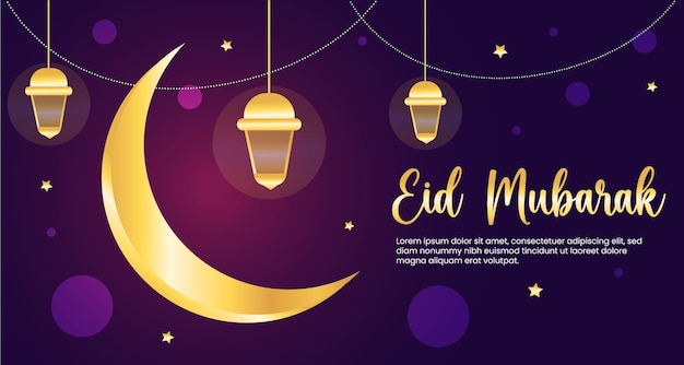 Plantilla de diseño de fondo de ilustración de arte de Eid Mubarak