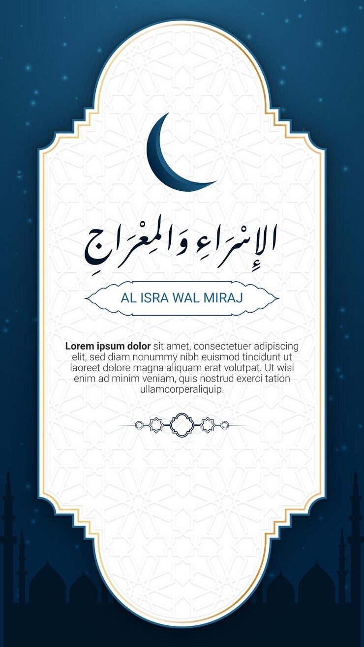 plantilla de diseño de fondo islámico Al Isra wal Miraj