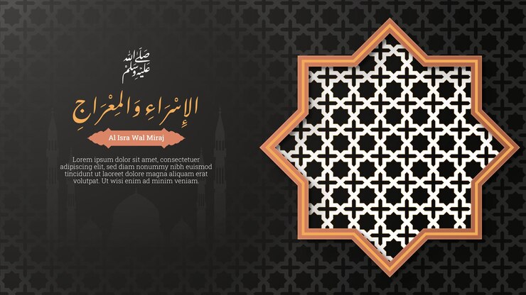 plantilla de diseño de fondo islámico Al Isra wal Miraj