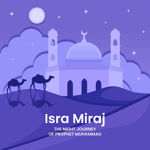 Vector plantilla de diseño de fondo de isra miraj